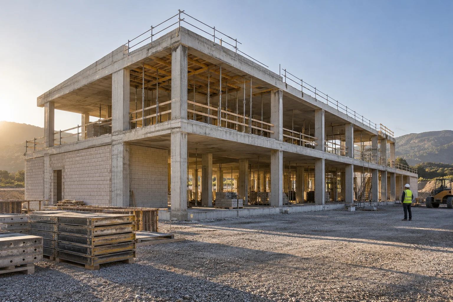 Estructura de un edificio en construcción